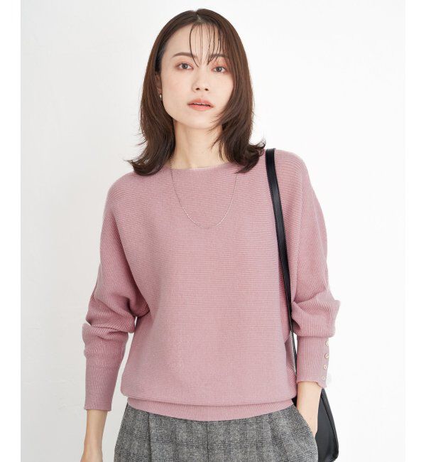 IKKA LOUNGE「横リブドルマンラメニットプルオーバー」|プルオーバー|