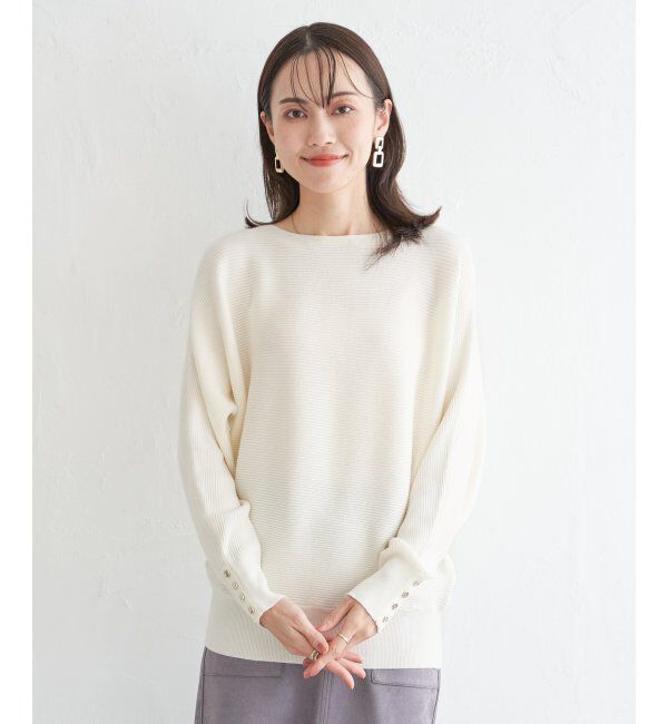 IKKA LOUNGE「横リブドルマンラメニットプルオーバー」|プルオーバー|