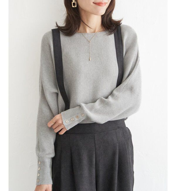 IKKA LOUNGE「横リブドルマンラメニットプルオーバー」|プルオーバー|