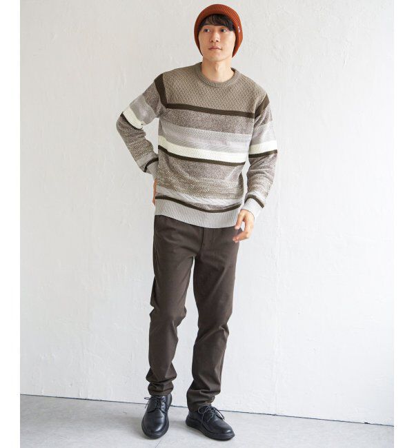 ikka「モールミックスボーダーニット」|プルオーバー|