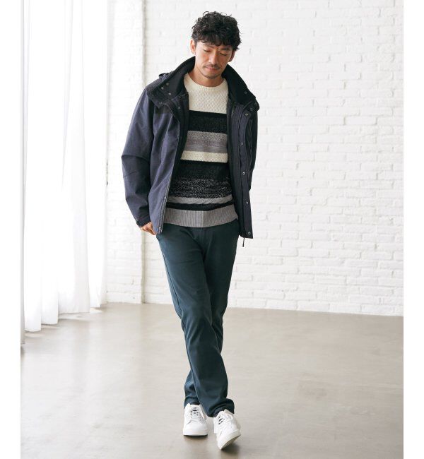 ikka「モールミックスボーダーニット」|プルオーバー|