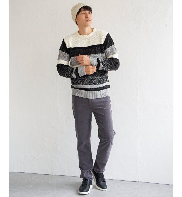 ikka「モールミックスボーダーニット」|プルオーバー|