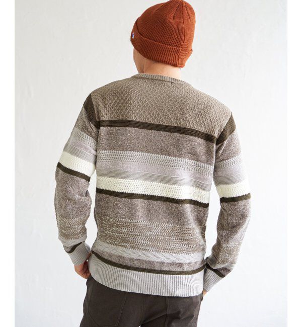 ikka「モールミックスボーダーニット」|プルオーバー|