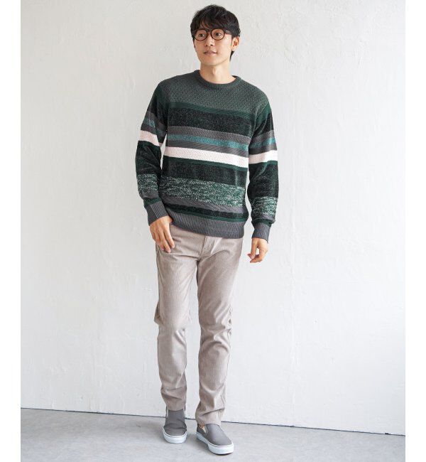 ikka「モールミックスボーダーニット」|プルオーバー|