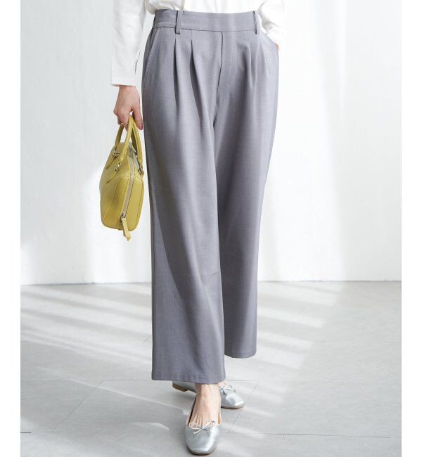 ikka「フロントタックワイドパンツ」|その他|
