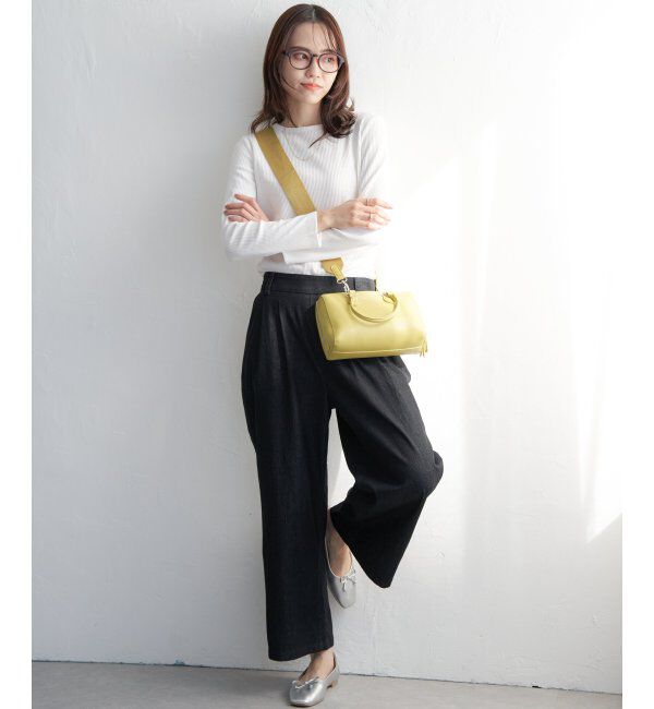ikka「フロントタックワイドパンツ」|その他|