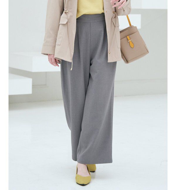 ikka「フロントタックワイドパンツ」|その他|