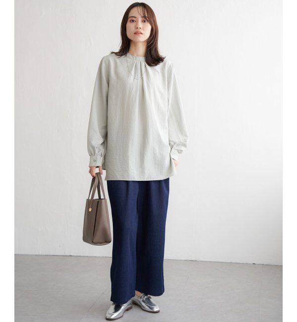 ikka「フロントタックワイドパンツ」|その他|