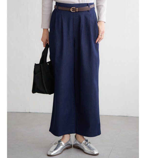 ikka「フロントタックワイドパンツ」|その他|
