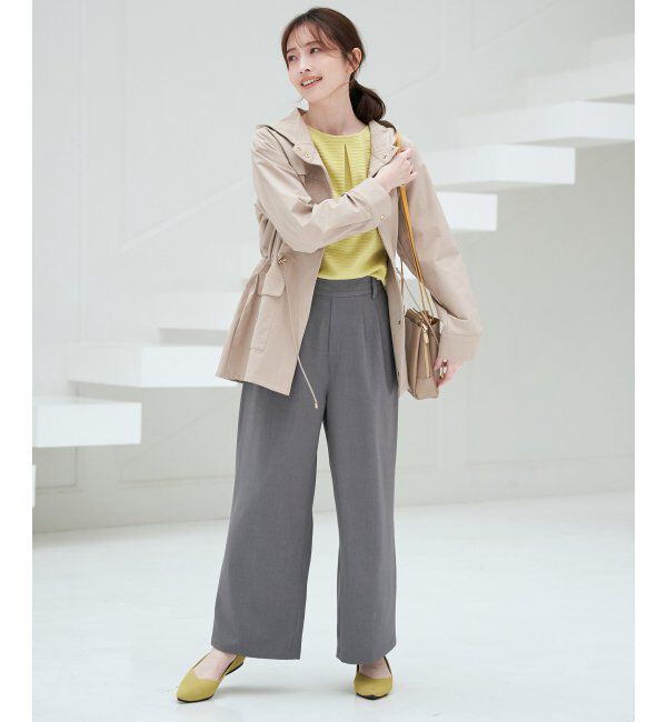 ikka「フロントタックワイドパンツ」|その他|