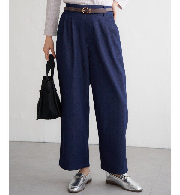 ikka「フロントタックワイドパンツ」|その他|