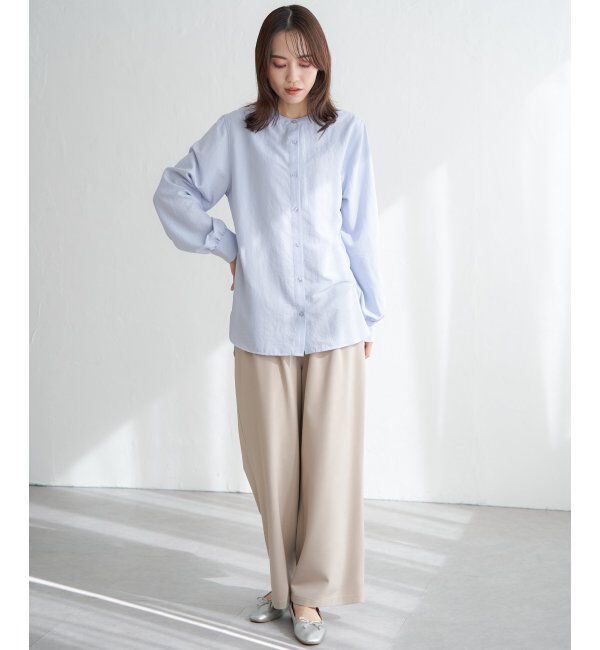 ikka「フロントタックワイドパンツ」|その他|