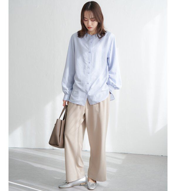 ikka「フロントタックワイドパンツ」|その他|