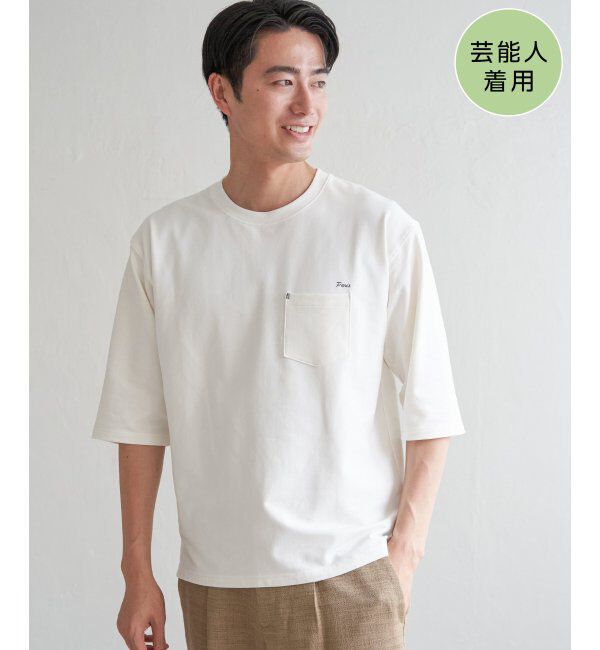 ikka「インレイ７ブポケットプリントＴ」|Tシャツ・カットソー|ホワイト