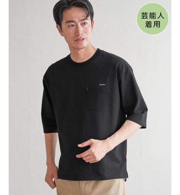 ikka「インレイ７ブポケットプリントＴ」|Tシャツ・カットソー|ブラック