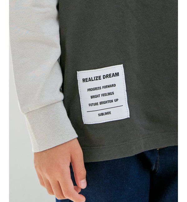 ikka kids「袖レイヤードロゴプリントロンT（120~160cm）」|Tシャツ・カットソー|