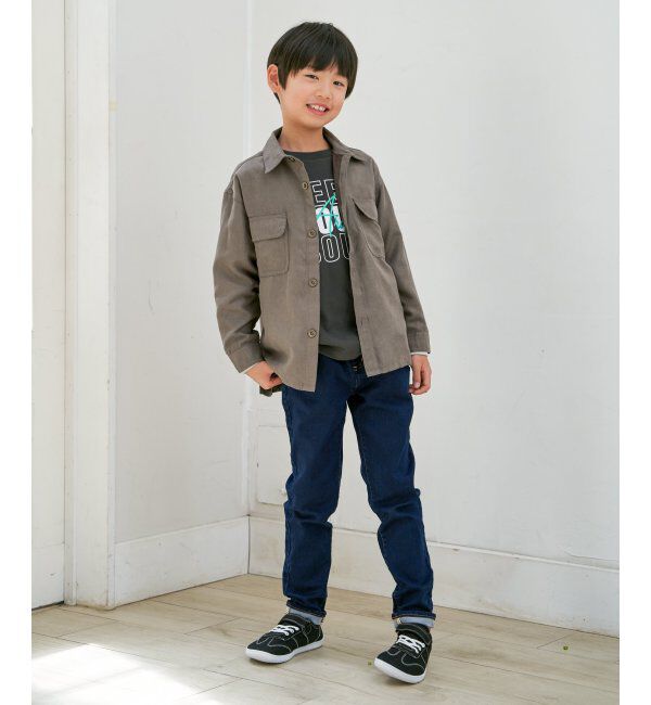 ikka kids「袖レイヤードロゴプリントロンT（120~160cm）」|Tシャツ・カットソー|