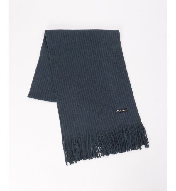 ikka「ラッセルシャドーストライプマフラー」|マフラー|ネイビーブルー