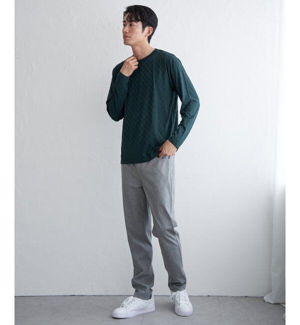 IKKA LOUNGE「リンクスジャカード市松ロンT」|Tシャツ・カットソー|