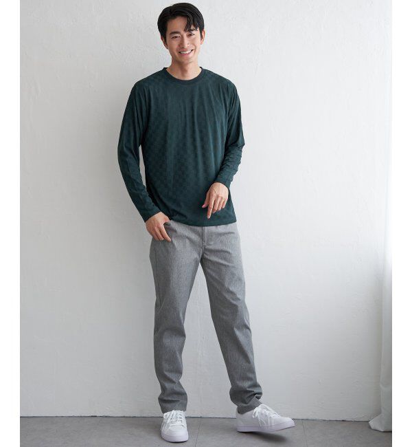 IKKA LOUNGE「リンクスジャカード市松ロンT」|Tシャツ・カットソー|