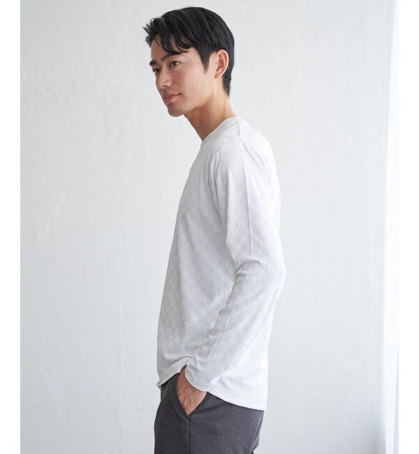 IKKA LOUNGE「リンクスジャカード市松ロンT」|Tシャツ・カットソー|