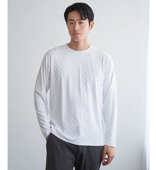 IKKA LOUNGE「リンクスジャカード市松ロンT」|Tシャツ・カットソー|