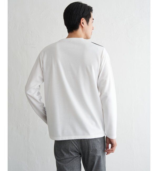 ikka「ブロックスチェックスエード切り替えロンT」|Tシャツ・カットソー|