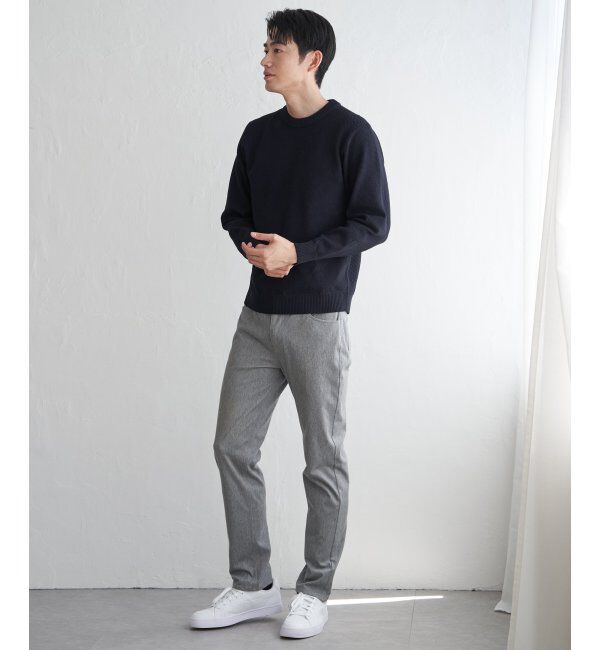 ikka「GOKU楽ニット鹿の子クルー」|プルオーバー|