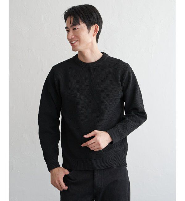 ikka「GOKU楽ニット鹿の子クルー」|プルオーバー|