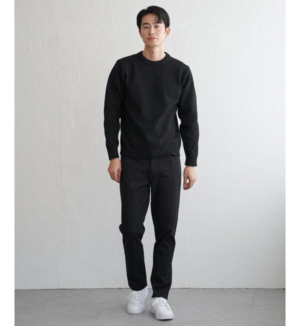 ikka「GOKU楽ニット鹿の子クルー」|プルオーバー|