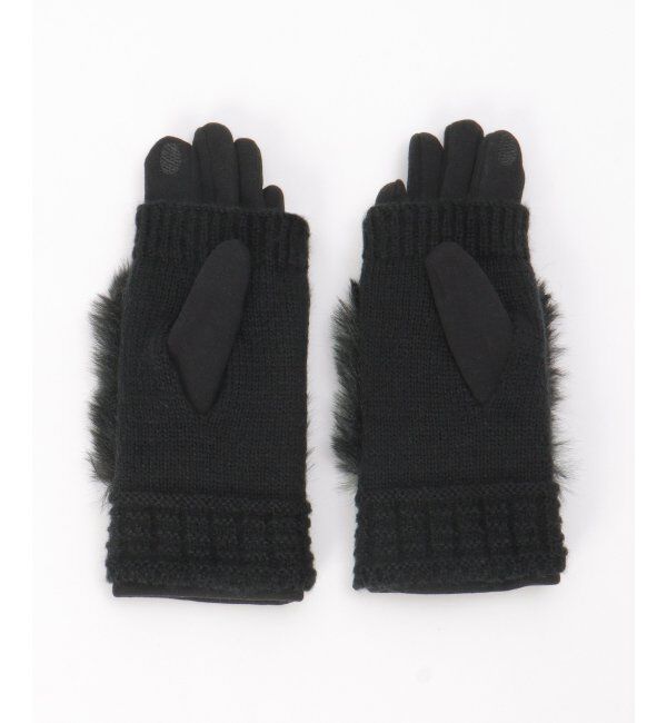 ikka「3WAYファー&ニットグローブ」|手袋|