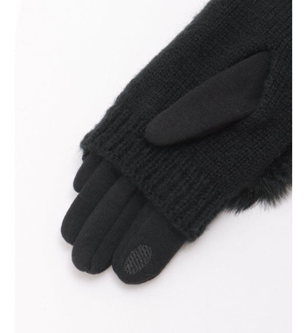 ikka「3WAYファー&ニットグローブ」|手袋|