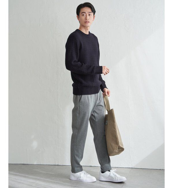 ikka「ジャカードチェックニット」|プルオーバー|