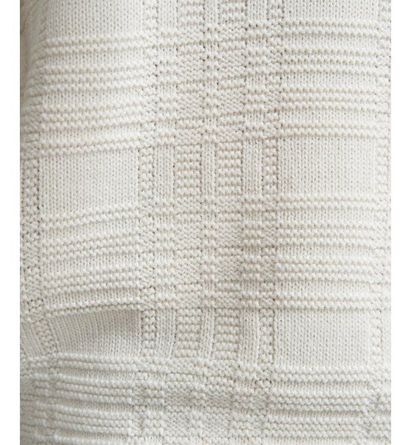 ikka「ジャカードチェックニット」|プルオーバー|