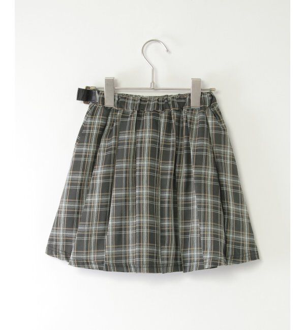 ikka kids「サイド切り替えタックチェックスカート（120~160cm）」|スカート|