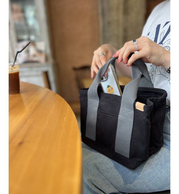 Lbc with Life「キャンバス仕切りミニトートバッグ」|その他|ブラック