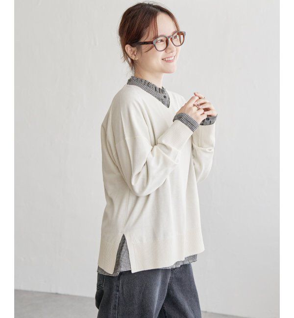 Lbc with Life「ソフトハイゲージＶネックＰＯ」|カーディガン|