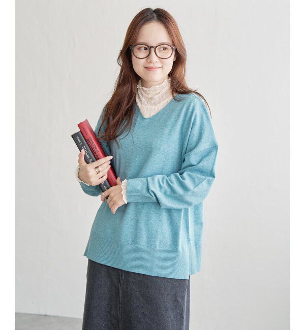 Lbc with Life「ソフトハイゲージＶネックＰＯ」|カーディガン|