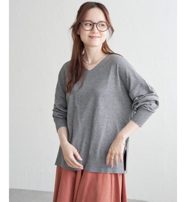 Lbc with Life「ソフトハイゲージＶネックＰＯ」|カーディガン|