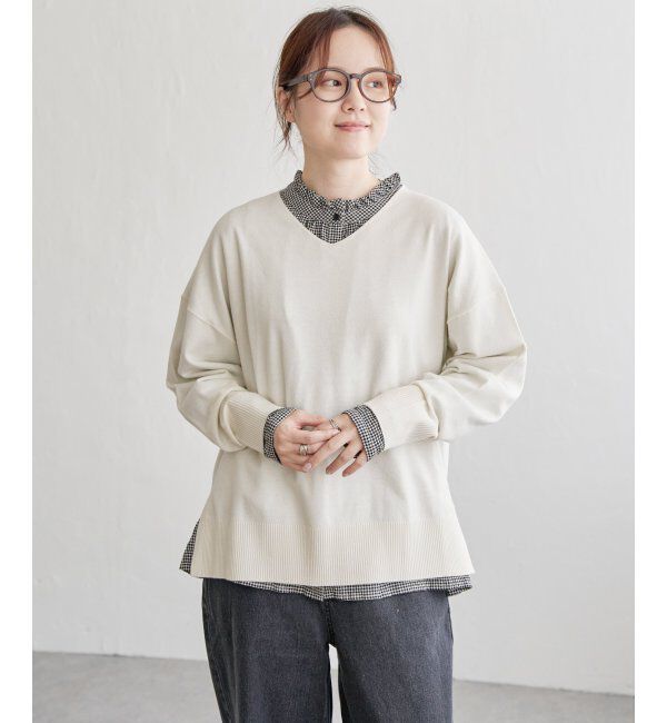 Lbc with Life「ソフトハイゲージＶネックＰＯ」|カーディガン|