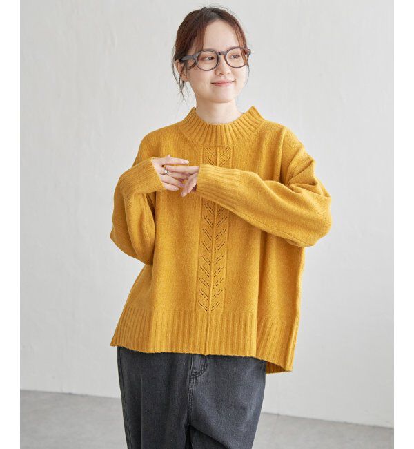 Lbc with Life「透かし柄バックスリットニット」|カーディガン|