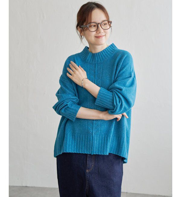 Lbc with Life「透かし柄バックスリットニット」|カーディガン|