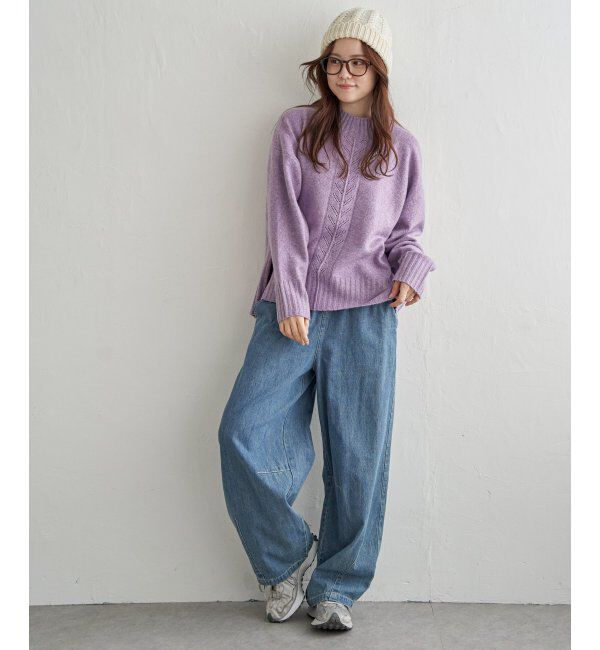 Lbc with Life「透かし柄バックスリットニット」|カーディガン|