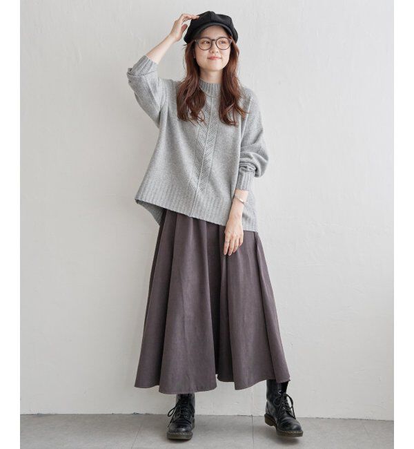 Lbc with Life「透かし柄バックスリットニット」|カーディガン|