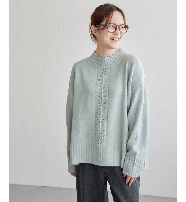 Lbc with Life「透かし柄バックスリットニット」|カーディガン|