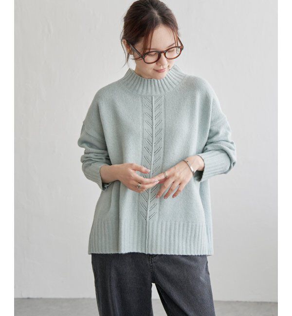 Lbc with Life「透かし柄バックスリットニット」|カーディガン|