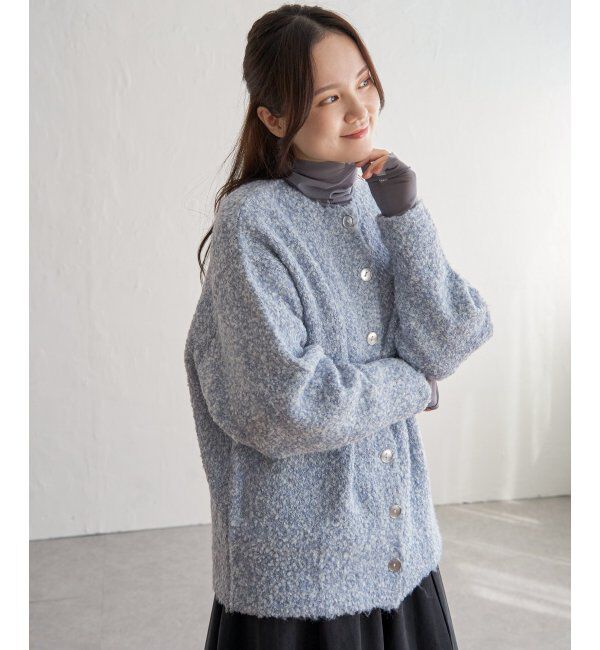 Lbc with Life「リサイクルモコモコ2WAYカーディガン」|カーディガン|ブルー