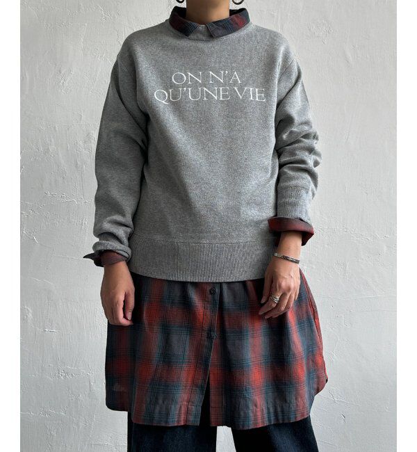 Lbc with Life「スウェットライクロゴプリントニット」|カーディガン|