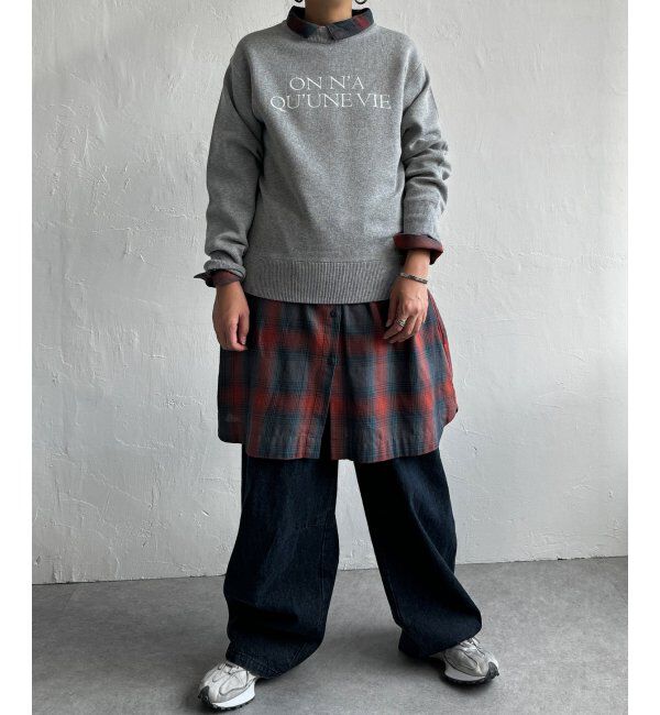 Lbc with Life「スウェットライクロゴプリントニット」|カーディガン|