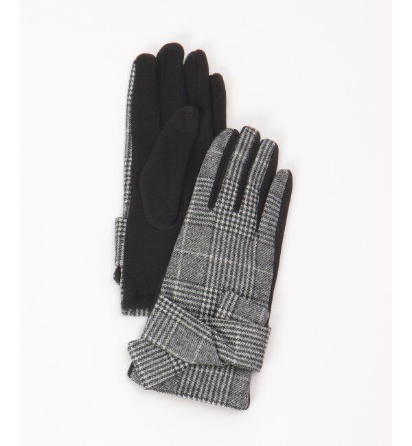 Lbc with Life「グレンチェックリボン付きグローブ」|手袋|